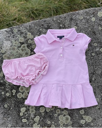 Šaty dětské Tommy Hilfiger světle růžové
